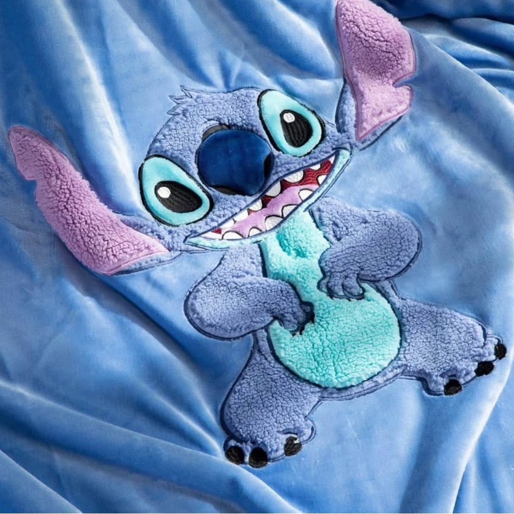 50x60 Kids Stitch Throw Blanket, 3D Embroidery Sherpa Blanket